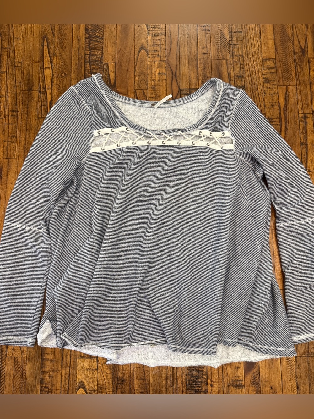 Free People Lacey Love Long-sleeve Nautical Top Size Large
